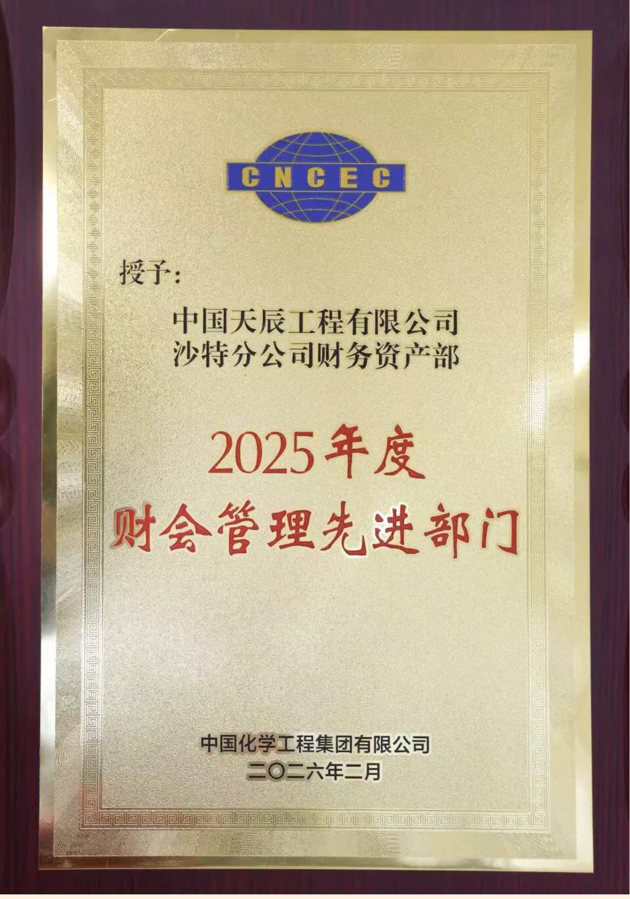 中国化学天辰公司在集团公司财务工作会议上荣获多项表彰